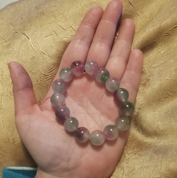 Stunning Tricolor Jade Bracelet- Cleansed, Charged, Healing Genuine Jade - Picture 4 of 4